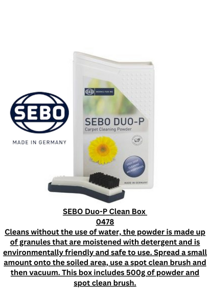 Sebo DUO-P Carpet Cleaning Powder Clean Box