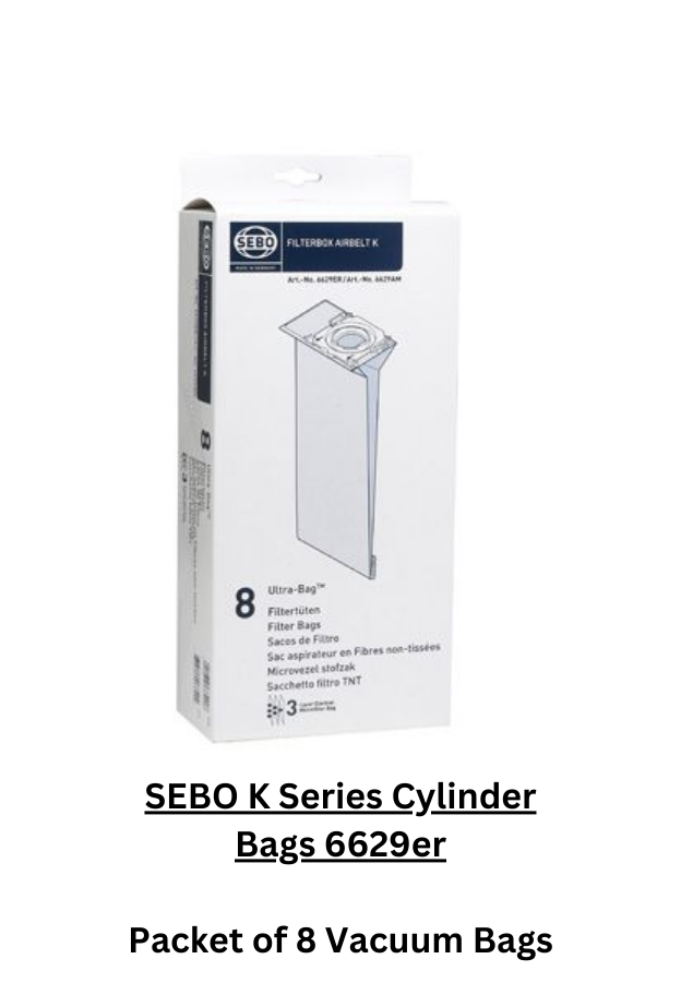 Sebo K Series Vacuum Cleaner bags (8 in a Pkt) -Buy 4 Packets and get 1 Free