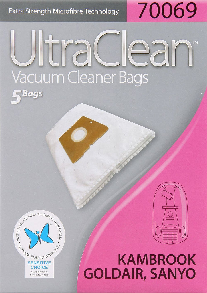 Ultraclean 70069 Vacuum Cleaner Bags for Kambrook Goldair Sanyo